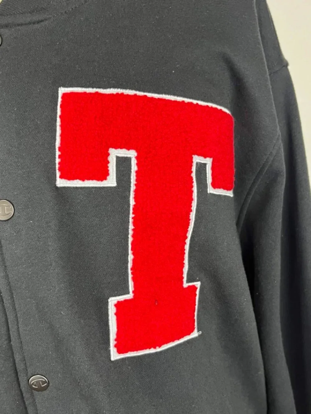 EUC Champion Take Twenty Three Mens Varsity Jacket Snap Button Fleece Size 2XL